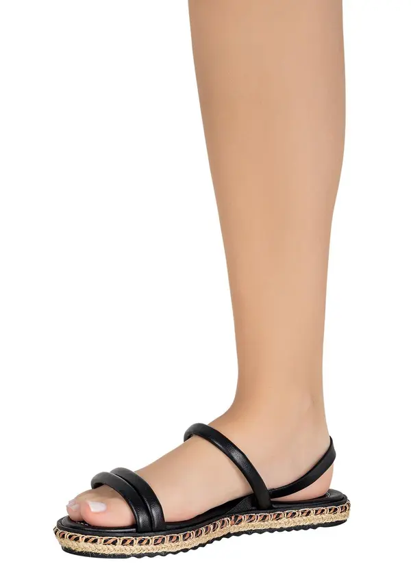 Moleca - Rasteirinha Moleca Preto em Sisntético 5