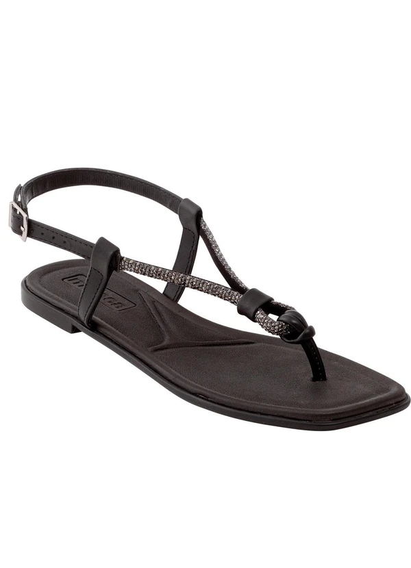 Moleca - Rasteirinha Moleca Preto Pamilha Confort