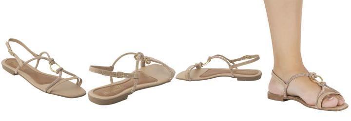 Rasteirinha Nude com Strass