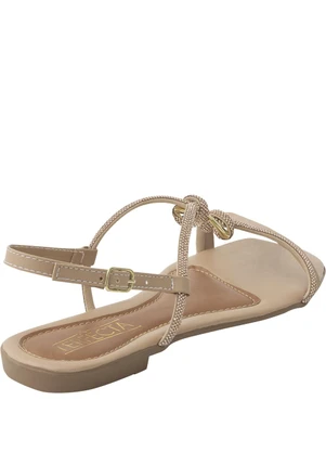 Perfecta - Rasteirinha Nude com Strass - PERFECTA