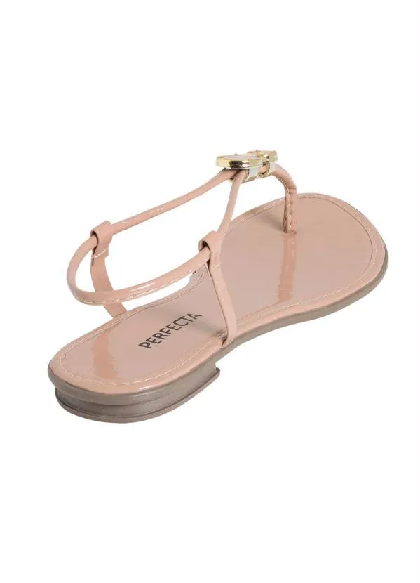 Perfecta - Rasteirinha Nude em Verniz com Tiras Ajustáveis 2