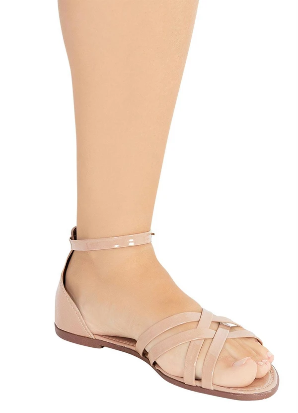 Perfecta - Rasteirinha Nude em Verniz 5