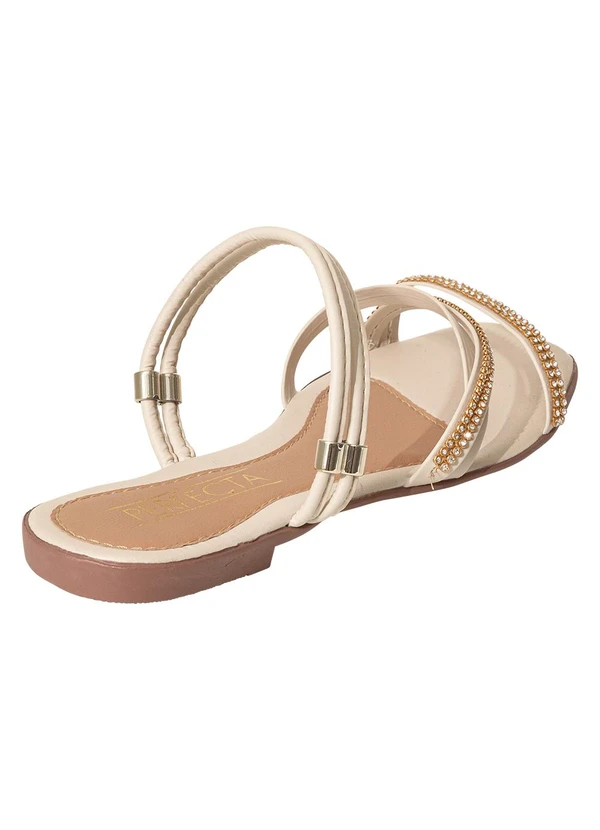 Perfecta - Rasteirinha Off White em Sintético 2