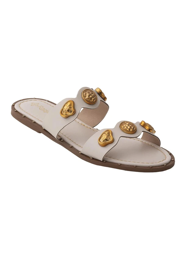 Perfecta - Rasteirinha Off White em Sintético