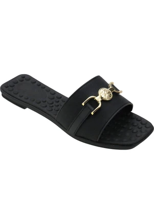 Perfecta - Rasteirinha Preta com Palmilha Confort - PERFECTA