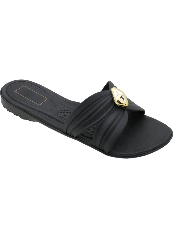 Perfecta - Rasteirinha Preta com Palmilha Confort