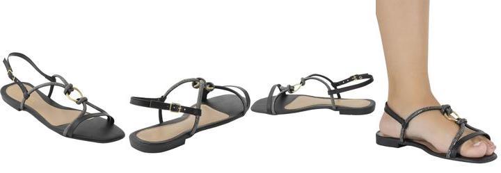 Rasteirinha Preta com Strass