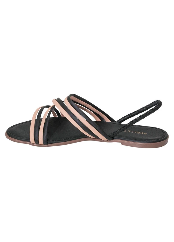 Perfecta - Rasteirinha Preta em Sintético 3