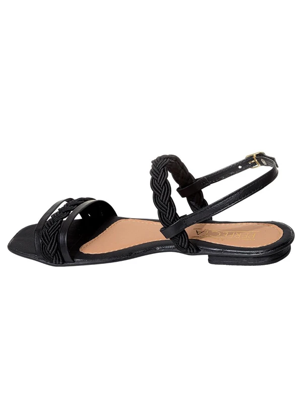 Perfecta - Rasteirinha Preto em Sintético 3