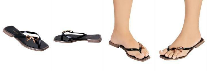 Rasteirinha Preto em Verniz