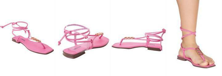 Rasteirinha Rosa em Sinttico