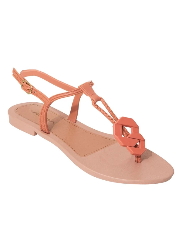 Perfecta - Rasteirinha Salmão em Pvc