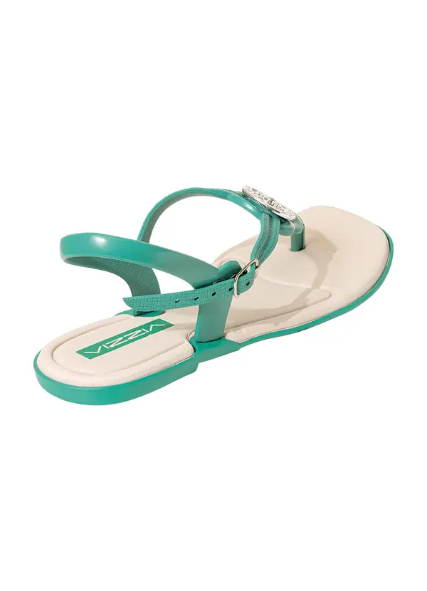 Perfecta - Rasteirinha Verde com Enfeite no Cabedal 2