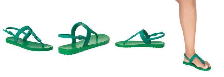 Rasteirinha Verde com Solado Flexvel