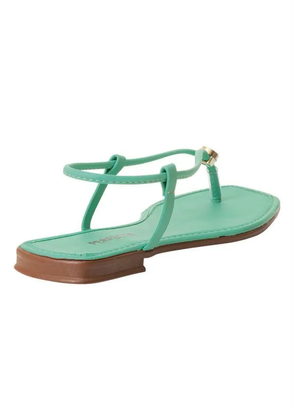 Perfecta - Rasteirinha Verde em Sintético 2