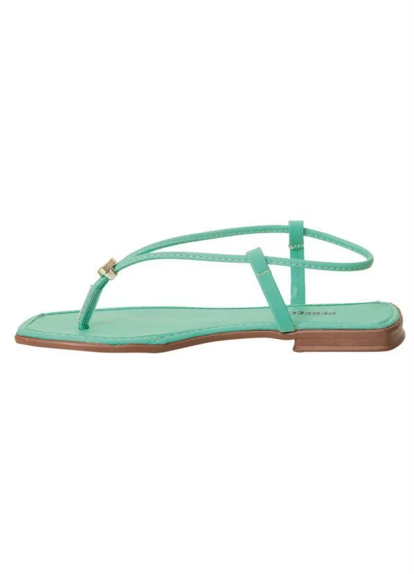 Perfecta - Rasteirinha Verde em Sintético 3