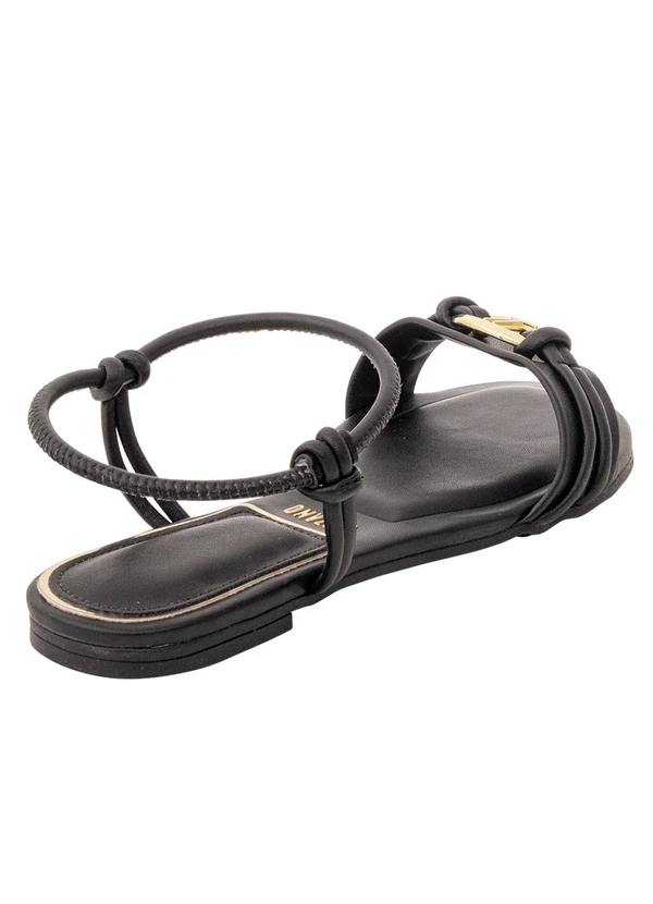 Vizzano - Rasteirinha Vizzano Preta com Detalhe Dourado 3