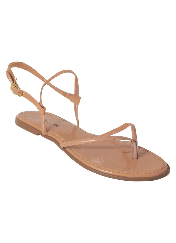 Perfecta - Rasteirtnha Bege em Sintético 1