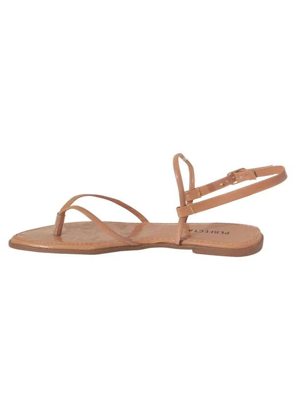 Perfecta - Rasteirtnha Bege em Sintético 3