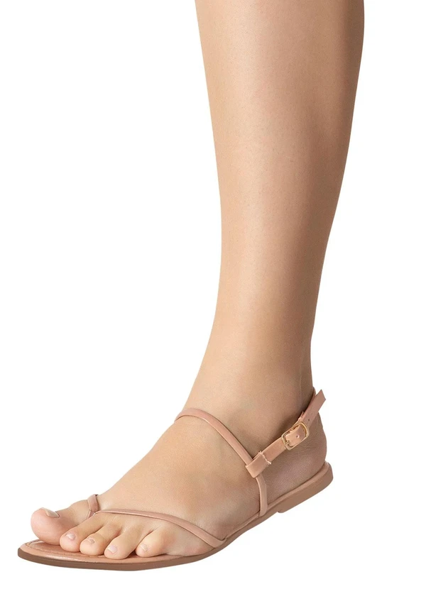 Perfecta - Rasteirtnha Bege em Sintético 5