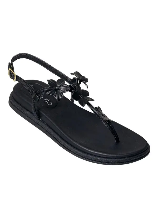 Beira Rio - Sandália Beira Rio Preto em Sintético