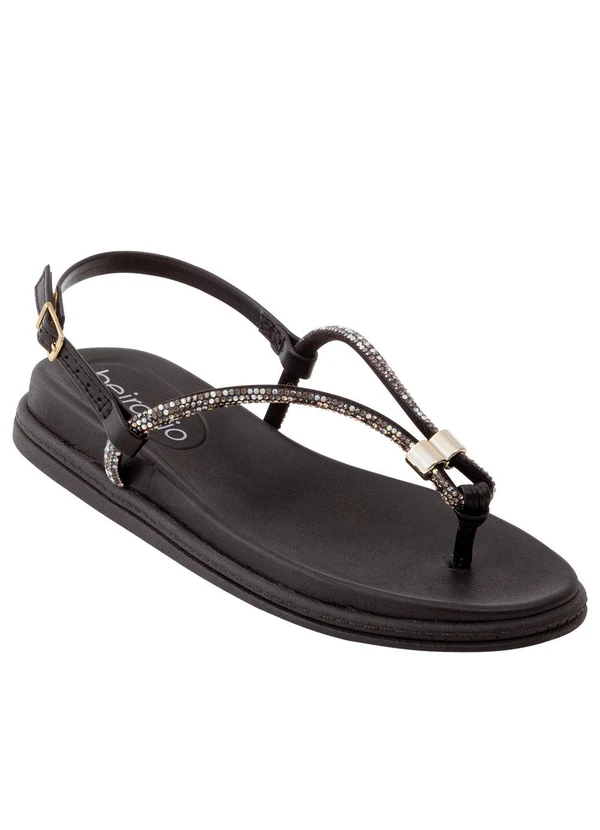 Beira Rio - Sandália Beira Rio Preto em Sintético