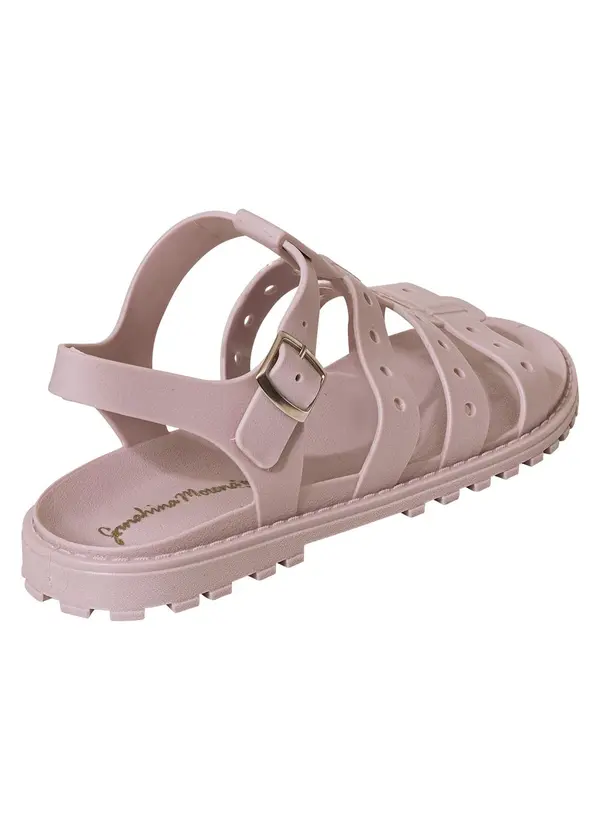 Perfecta - Sandália Nude com Cabedal Vazado 2