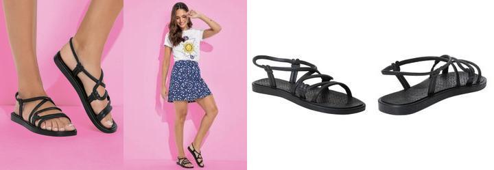 Sandlia Rasteira Preta em Full Plastic