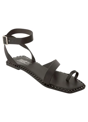 Perfecta - Sandália Rasteira Preta em Sintético - PERFECTA