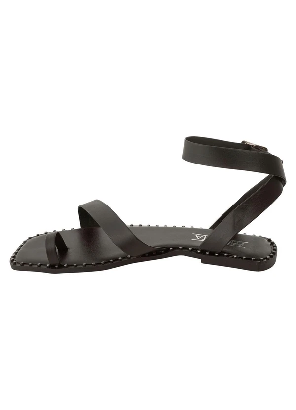 Perfecta - Sandália Rasteira Preta em Sintético 3