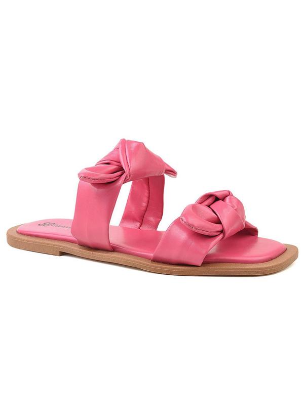 Select - Sandália Rasteirinha Detalhe Nó Rosa