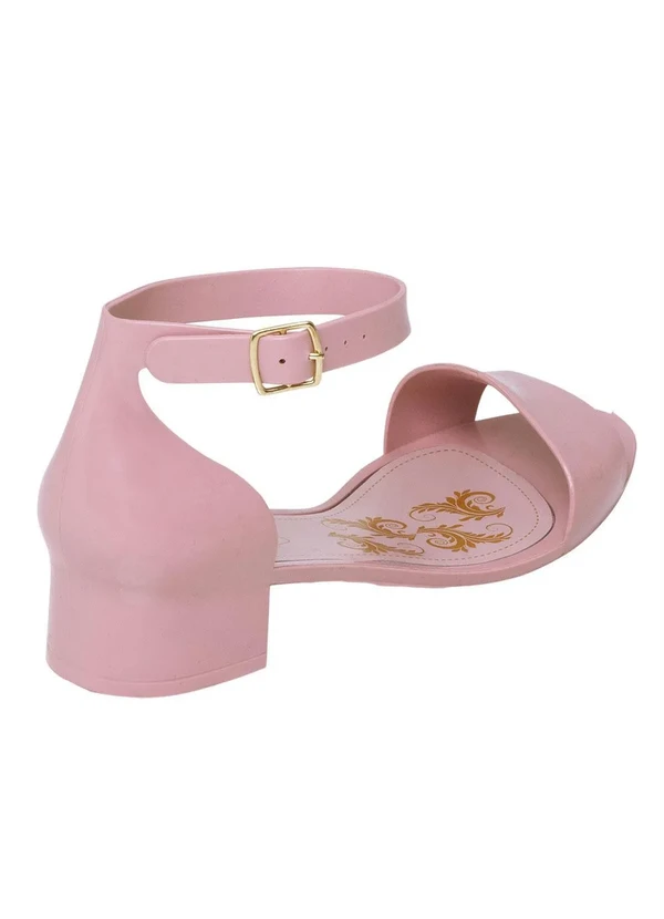 Perfecta - Sandália Rosê com Salto Baixo 2