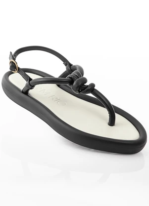 Farm - Sandália Salto Baixo Preto - FARM