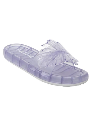 Farm - Sandália Salto Baixo Transparente - FARM