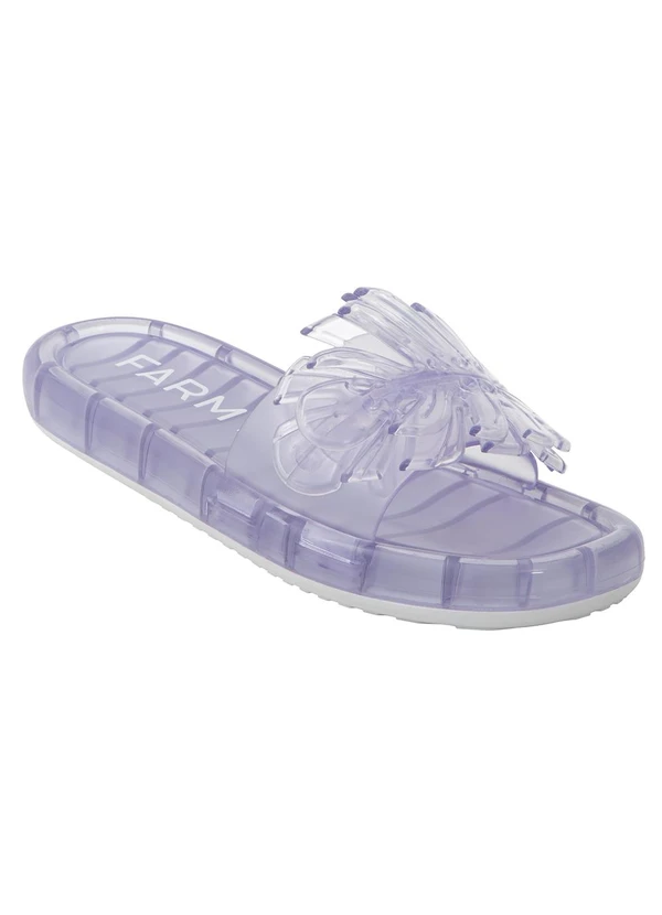 Farm - Sandália Salto Baixo Transparente