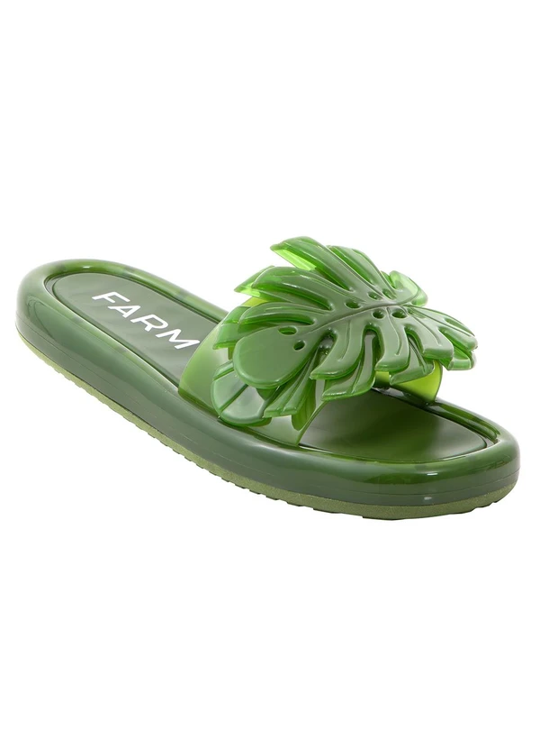 Farm Sandália Salto Baixo Verde