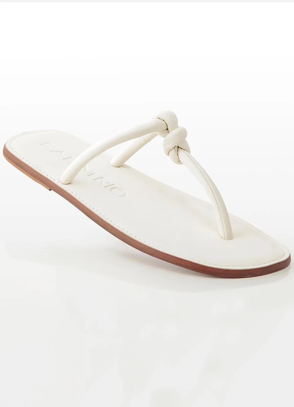 Farm - Sandália Salto Rasteiro Bege