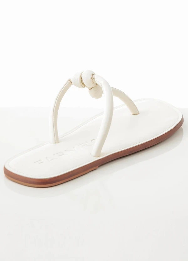 Farm - Sandália Salto Rasteiro Bege 2