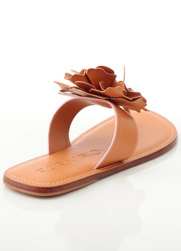 Farm - Sandália Salto Rasteiro Marrom 2