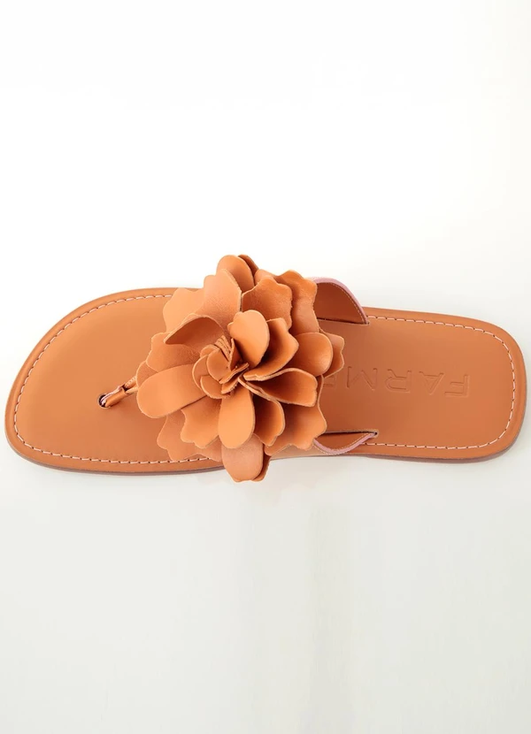 Farm - Sandália Salto Rasteiro Marrom 4