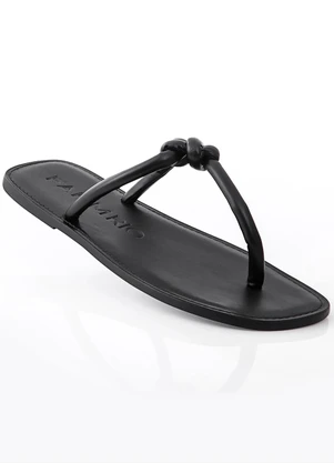 Farm - Sandália Salto Rasteiro Preto - FARM