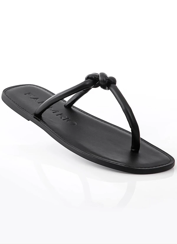 Farm - Sandália Salto Rasteiro Preto