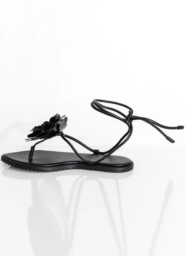 Farm Shoes - Sandália Salto Rasteiro Preto 3