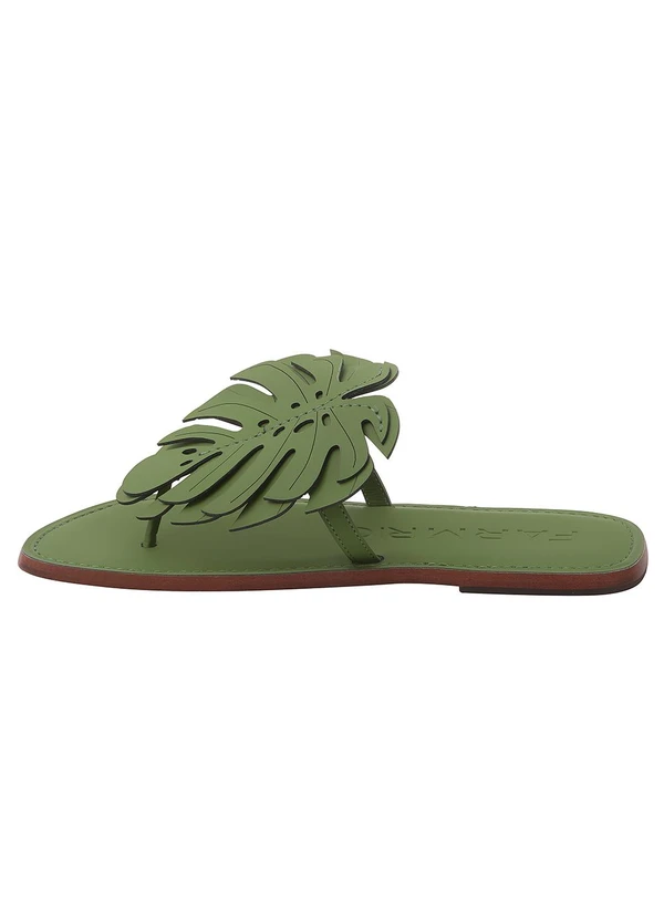 Farm - Sandália Salto Rasteiro Verde 3