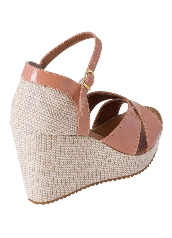 Perfecta - Sandália Caramelo em Sintético Verniz 2