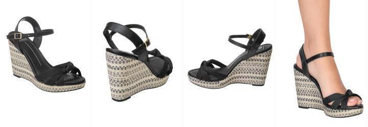Sand�lia Moleca Preto Modelo Anabela