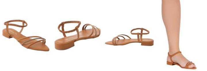 Sandlia Modelo Bico Fino Carvalho com Elstico