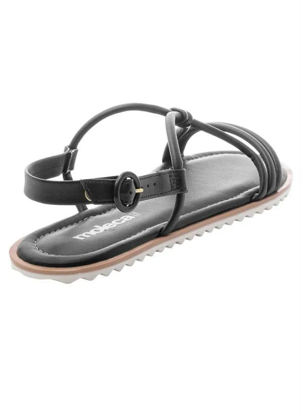 Moleca - Rasteirinha Moleca Preto em Sintético 2