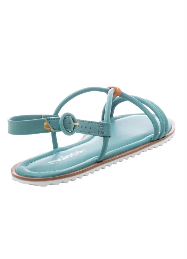 Moleca - Rasteirinha Moleca Verde Jade em Sintético 2