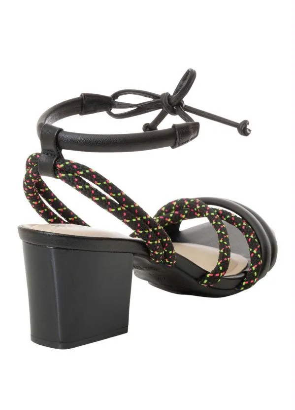 Moleca - Sandálai Moleca Preto com Cordão 2